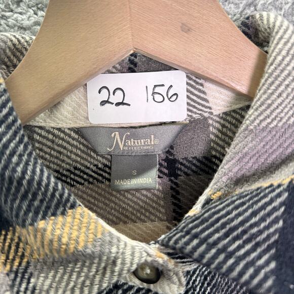 Natural Reflection Shirt Womens Small Plaid Flannel Button Up Oversized Casual - Picture 8 of 8